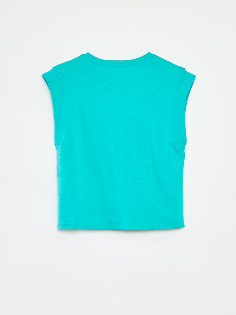 T-shirt uni sans manches VERT - Kiabi