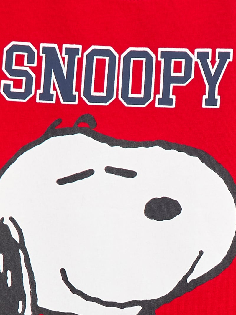 T-shirt uni 'Snoopy' en coton Rouge - Kiabi