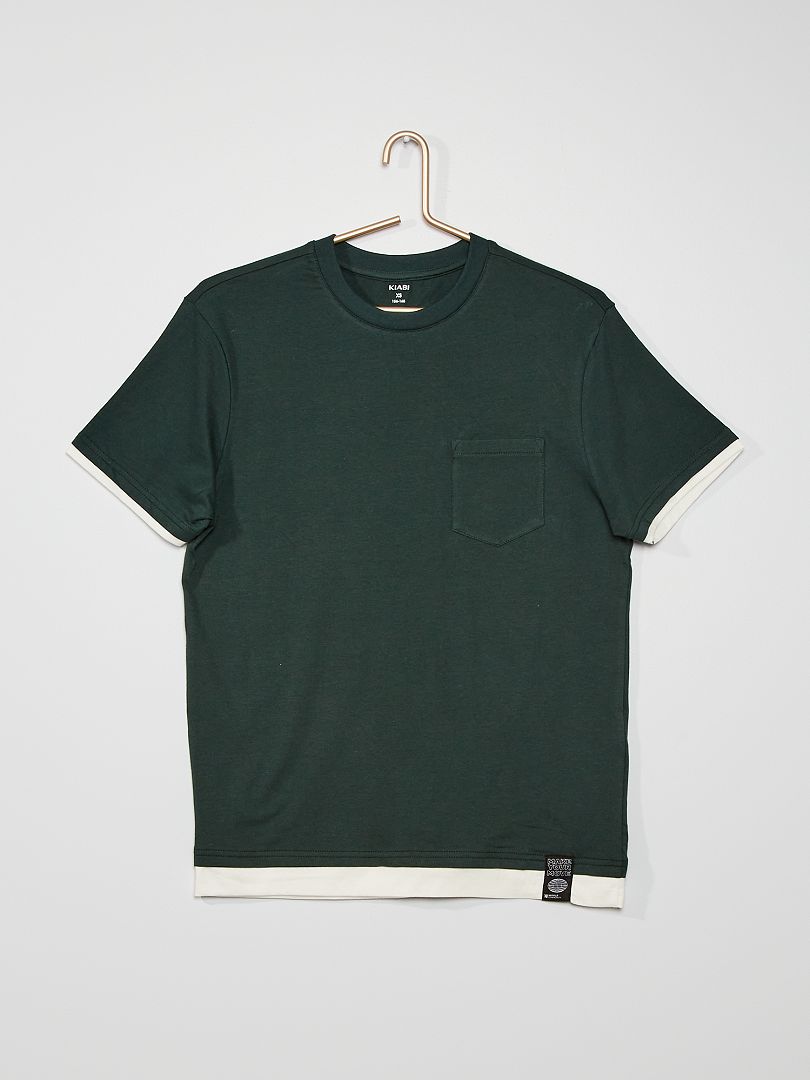 T-shirt uni vert - Kiabi