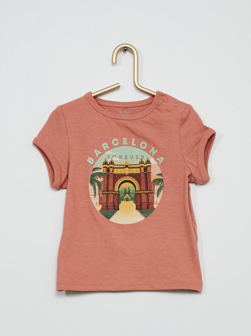 T-shirt unisexe 'Barcelona' rose - Kiabi