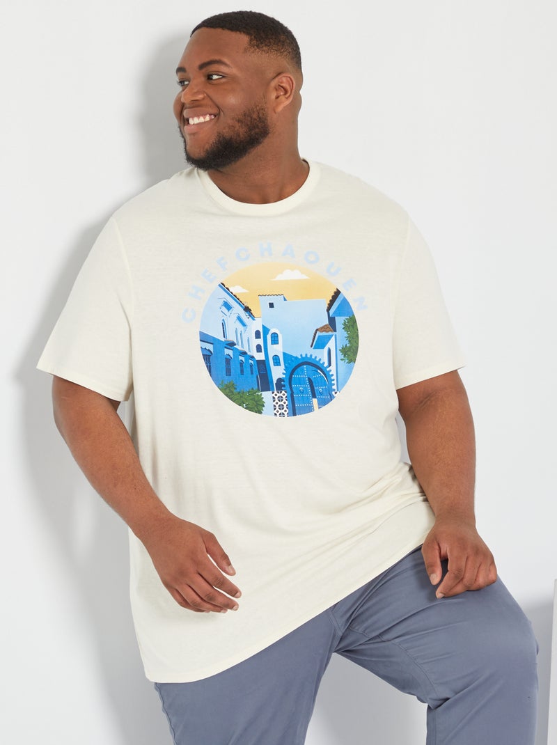 T-shirt unisexe 'Chefchaouen' Ecru/Chefchaouen - Kiabi