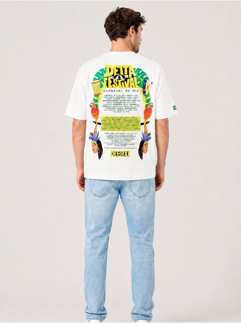 T-shirt unisexe deeluxe x delta à imprimés graphiques 'deeluxe' Blanc - Kiabi