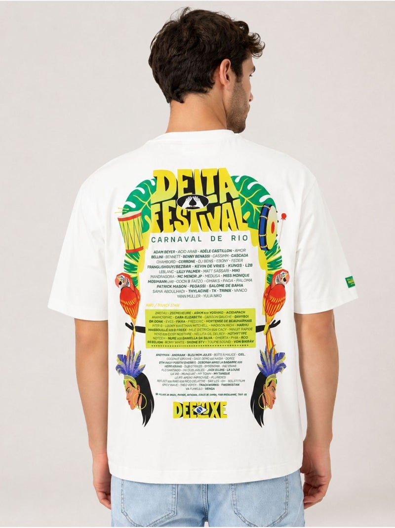 T-shirt unisexe deeluxe x delta à imprimés graphiques 'deeluxe' Blanc - Kiabi