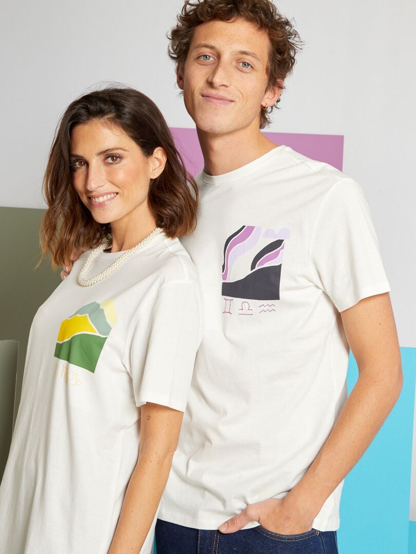 T-shirt unisexe en jersey Blanc - Kiabi
