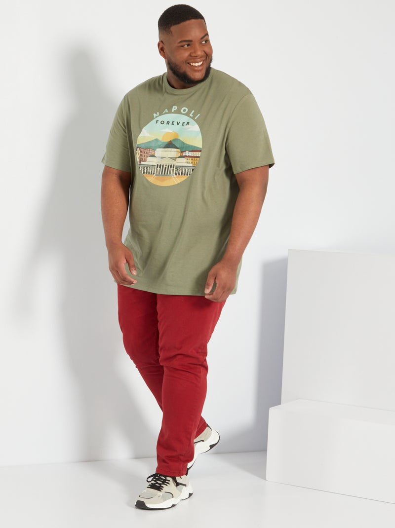 T-shirt unisexe en jersey 'Napoli' Kaki/Napoli - Kiabi