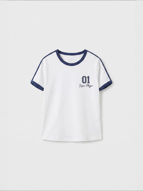 T-shirt unisexe jeune en coton et élasthanne tommy - Kiabi T-shirt unisexe jeune en coton et élasthanne tommy - Kiabi