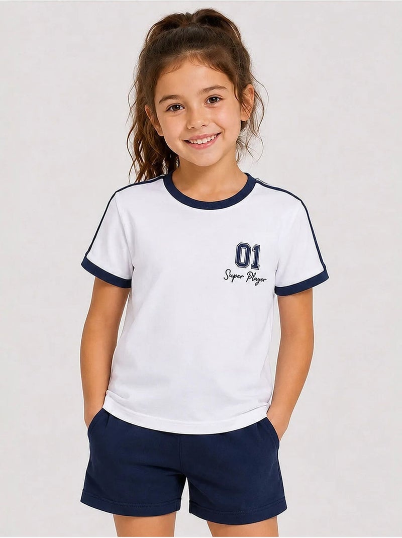 T-shirt unisexe jeune en coton et élasthanne tommy Blanc - Kiabi