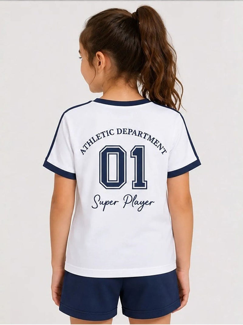 T-shirt unisexe jeune en coton et élasthanne tommy Blanc - Kiabi