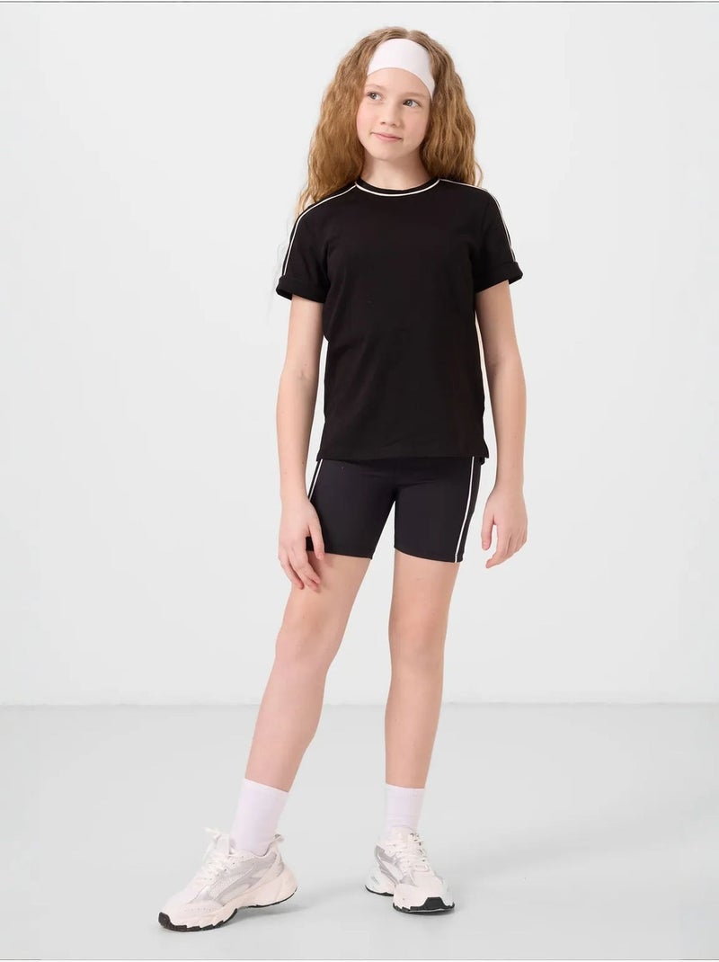 T-shirt unisexe jeune en coton et élasthanne tommy Noir - Kiabi
