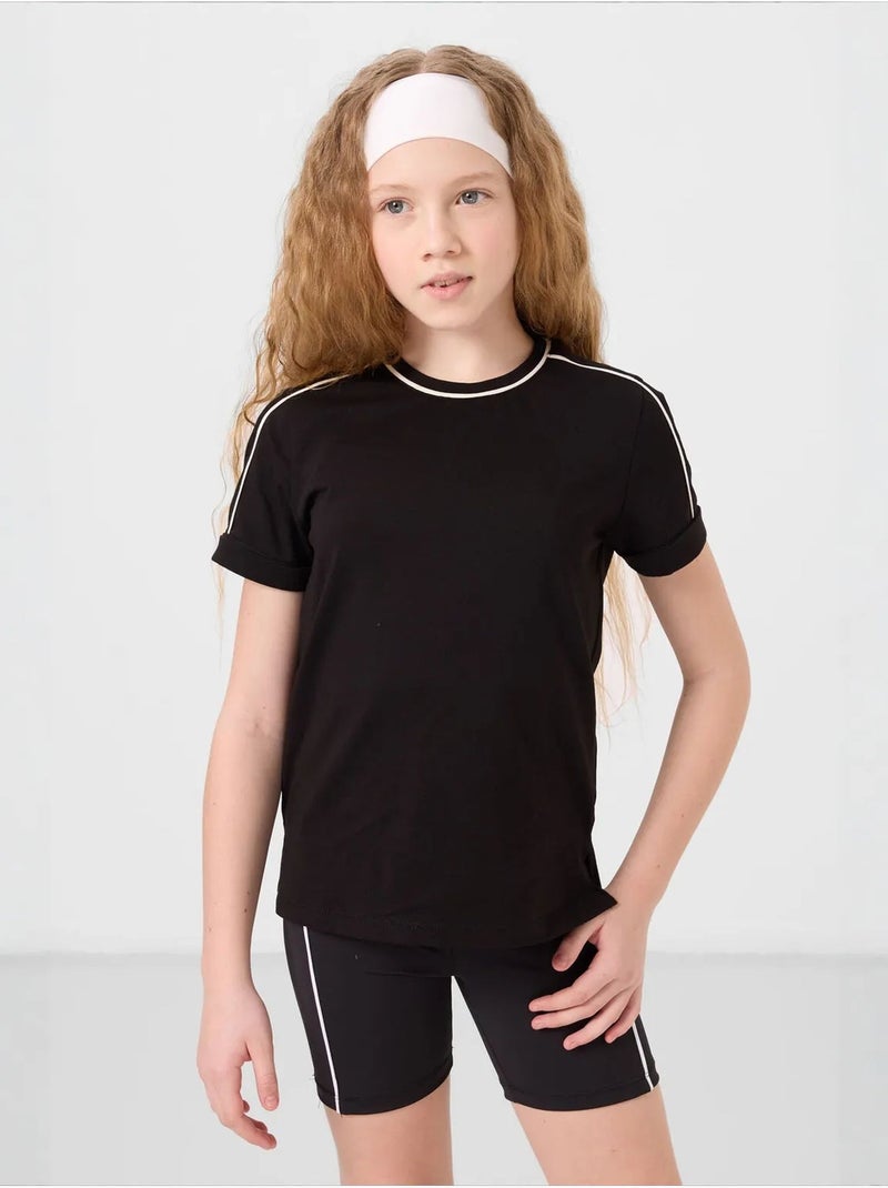 T-shirt unisexe jeune en coton et élasthanne tommy Noir - Kiabi