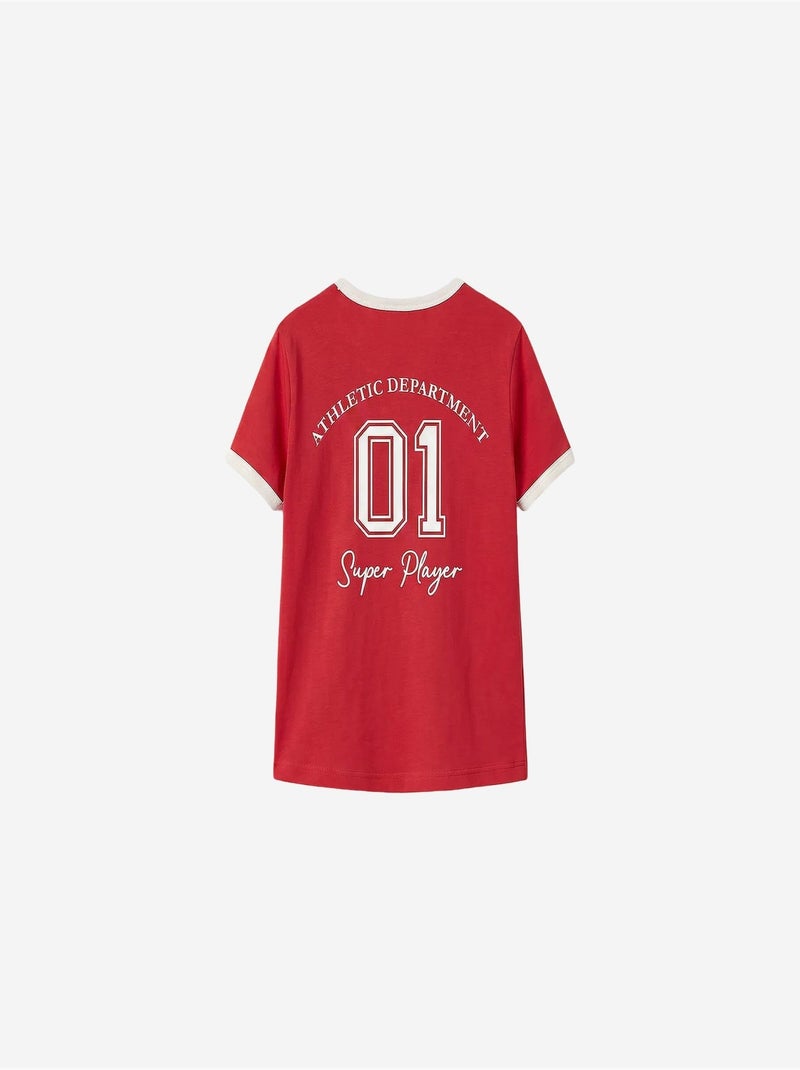 T-shirt unisexe jeune en coton et élasthanne tommy Rouge - Kiabi