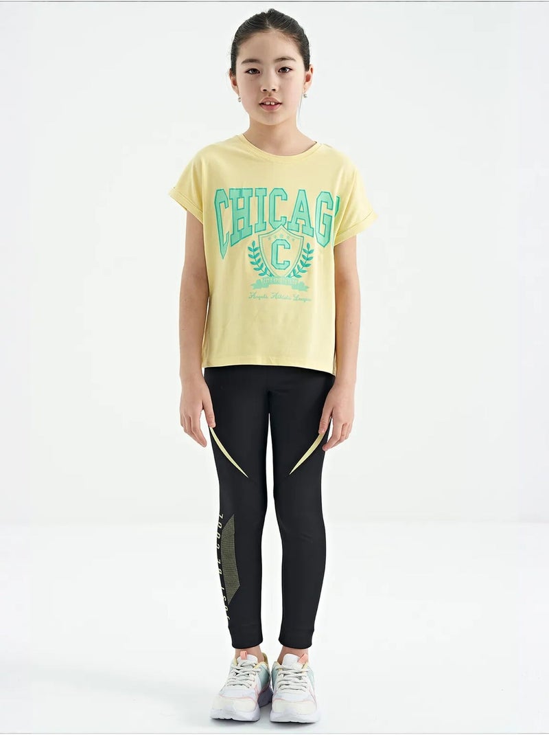 T-shirt unisexe jeunesse en coton et élasthanne tommy Jaune citron - Kiabi