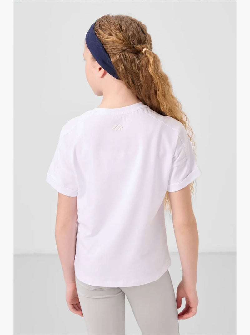 T-shirt unisexe junior en coton et élasthanne tommy Blanc - Kiabi