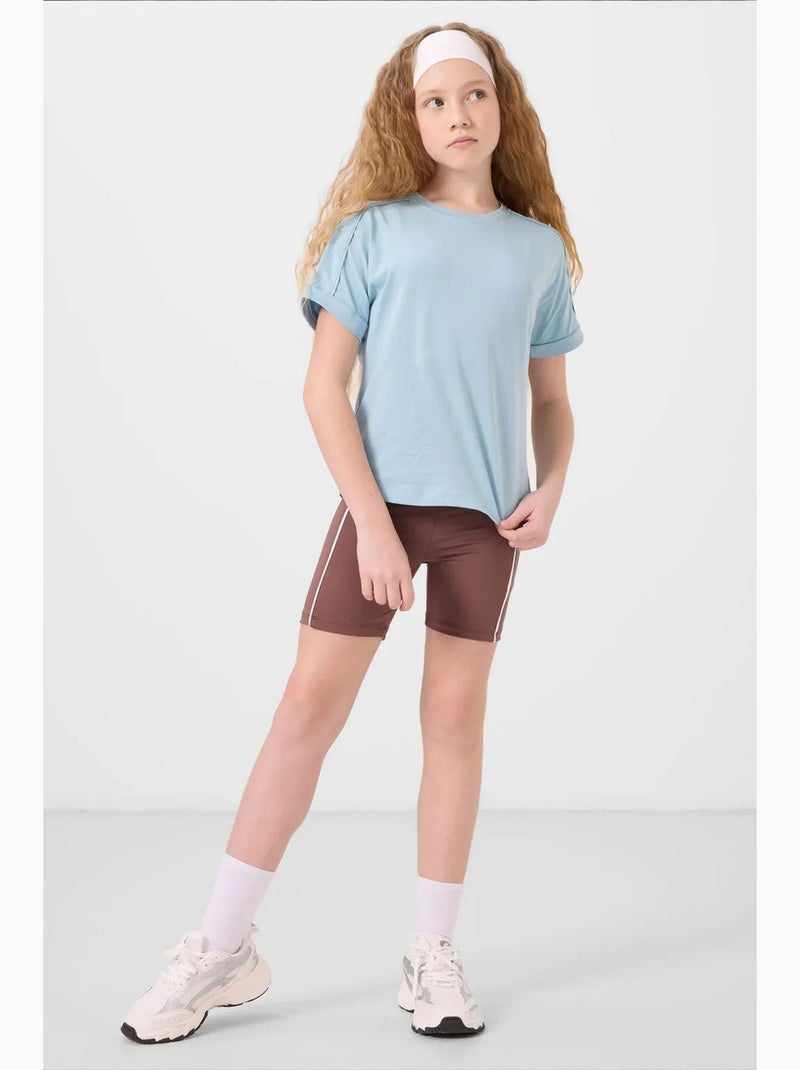 T-shirt unisexe junior en coton et élasthanne tommy Bleu ciel - Kiabi