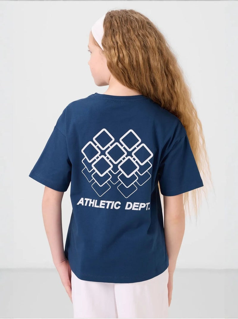 T-shirt unisexe junior en coton et élasthanne tommy Bleu marine - Kiabi