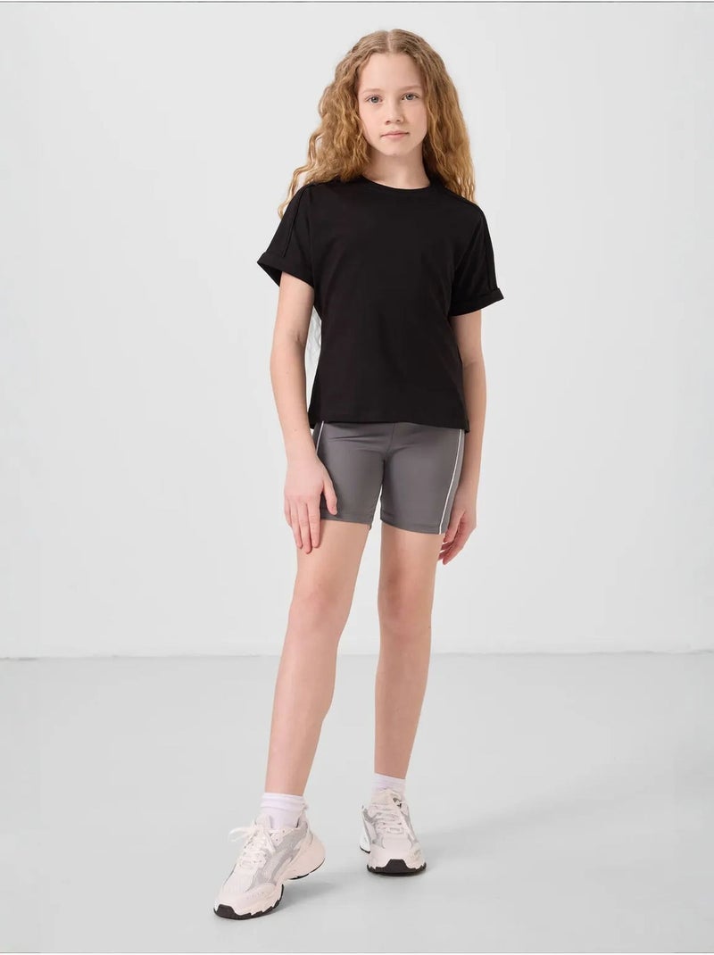 T-shirt unisexe junior en coton et élasthanne tommy Noir - Kiabi