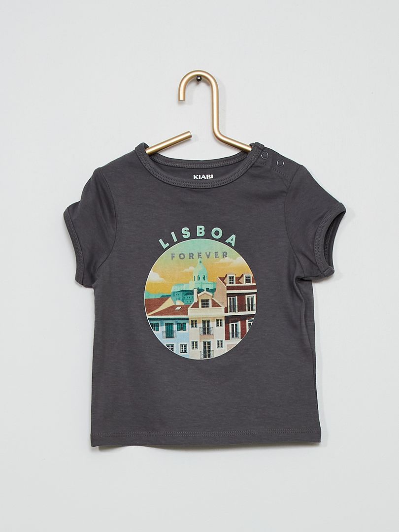 T-shirt unisexe 'Lisboa' GRIS - Kiabi