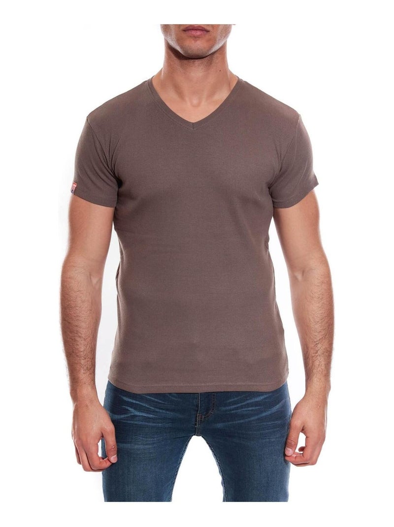 T-SHIRT V WILLIAM II Kaki - Kiabi