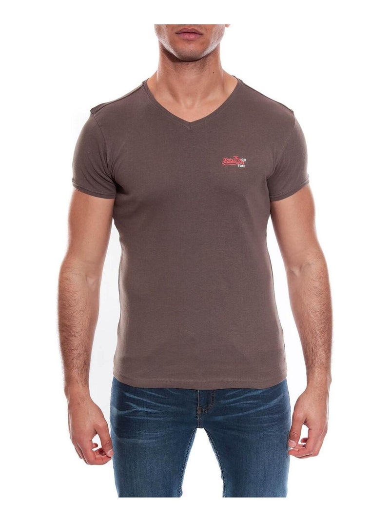 T-SHIRT V WORKO II Kaki - Kiabi