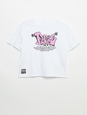 T-shirt vintage imprimé skate à manches courtes