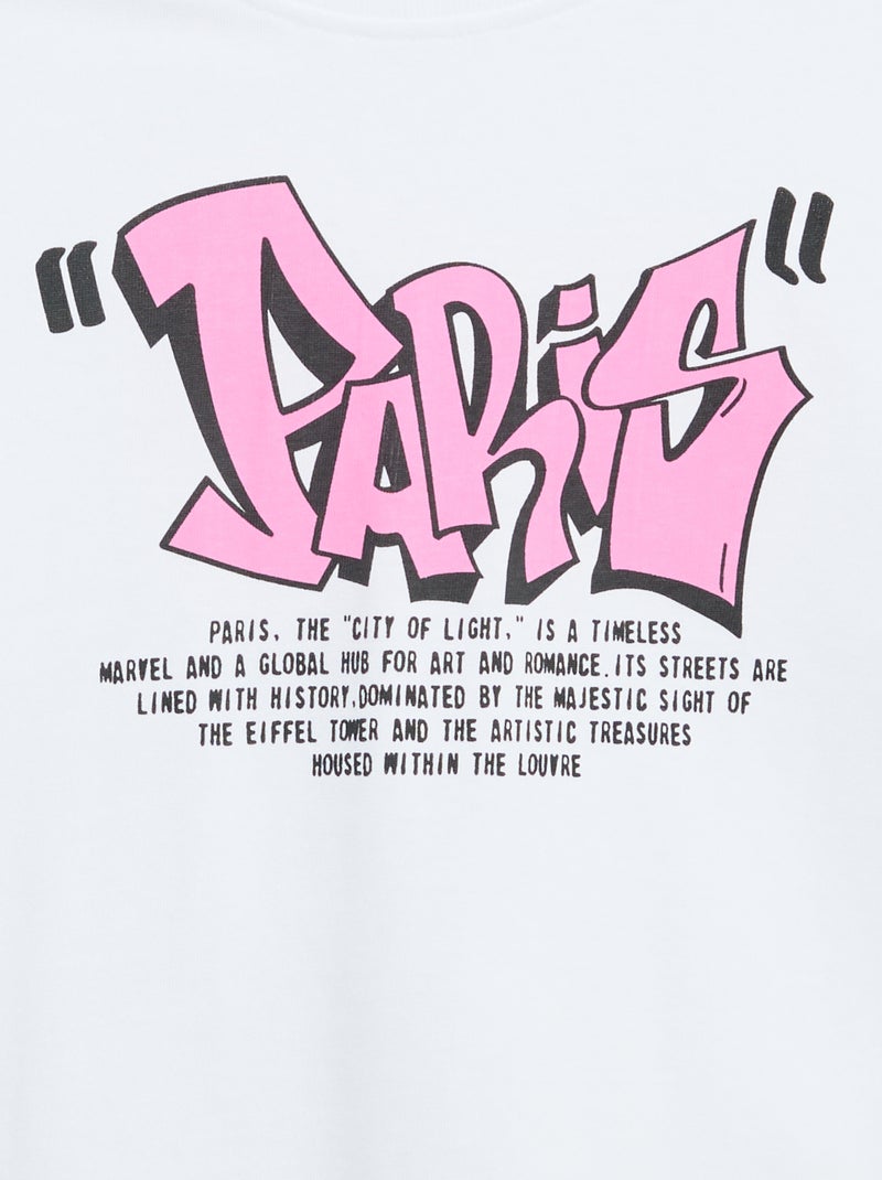 T-shirt vintage imprimé skate à manches courtes Blanc - Kiabi