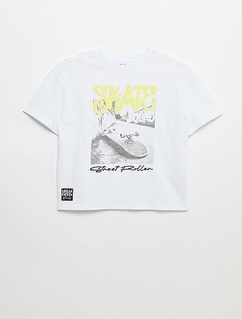 T-shirt vintage imprimé skate à manches courtes
