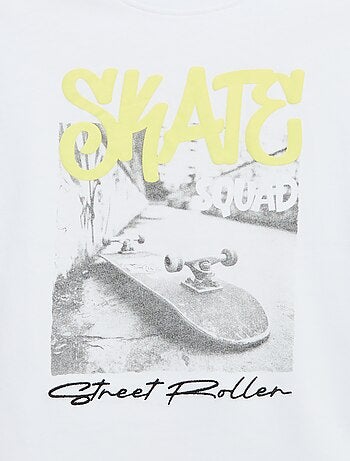T-shirt vintage imprimé skate à manches courtes