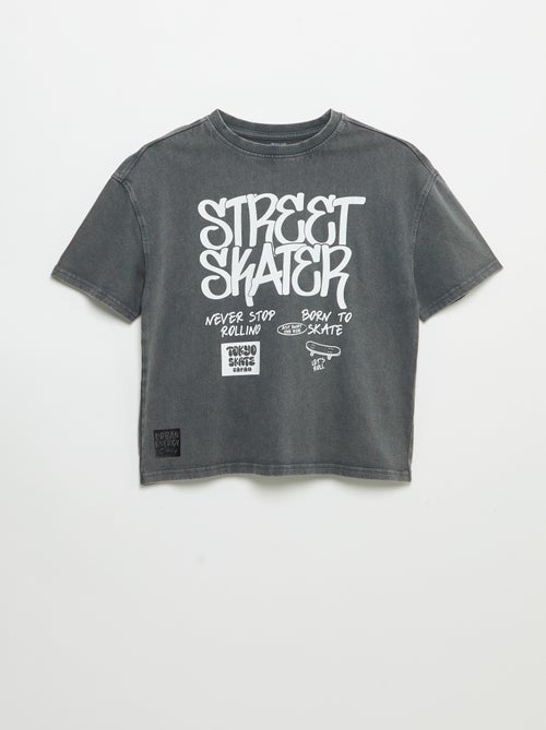T-shirt vintage imprimé skate à manches courtes - Kiabi