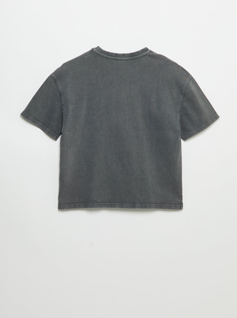 T-shirt vintage imprimé skate à manches courtes Gris - Kiabi