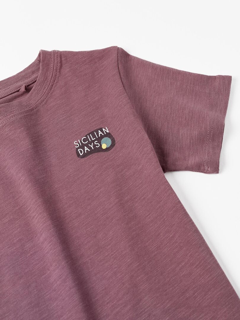 T-shirt Hot Tuna Violet 100% Coton - Homme Taille S, Manches Courtes, Petit Logo Brodé