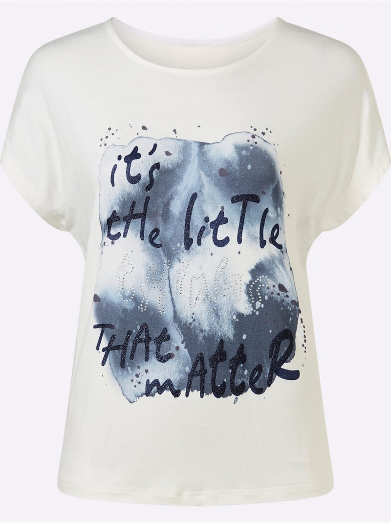 T-shirt Viscose - Taille Standard - helline Ecru - Kiabi