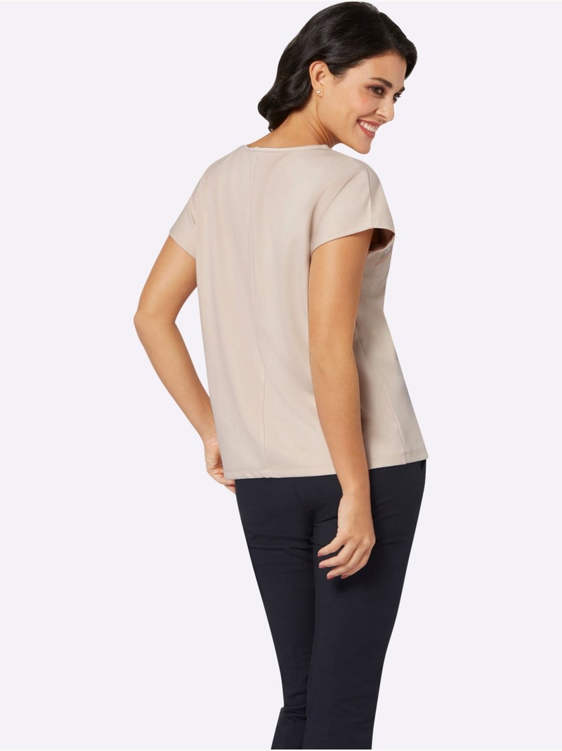 T-shirt Viscose - Taille Standard - Helline Marron - Kiabi