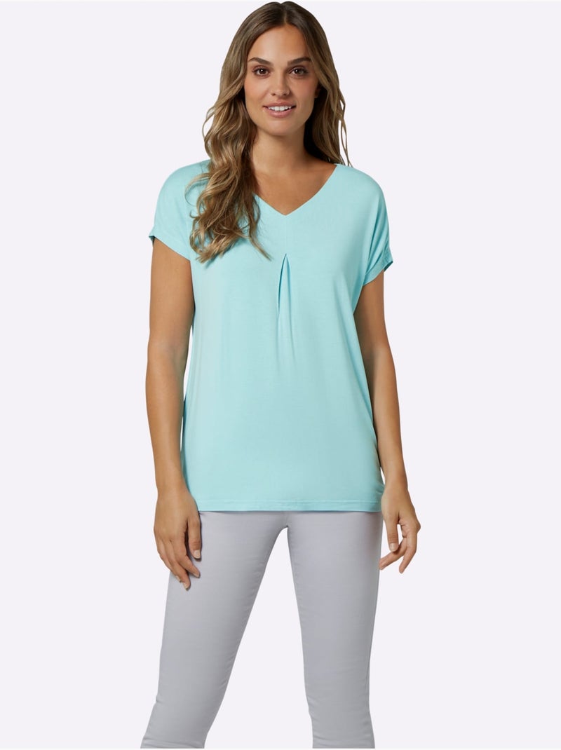 T-shirt Viscose Douce Et Fluide - Taille Standard - Moda Vilona Bleu marine - Kiabi