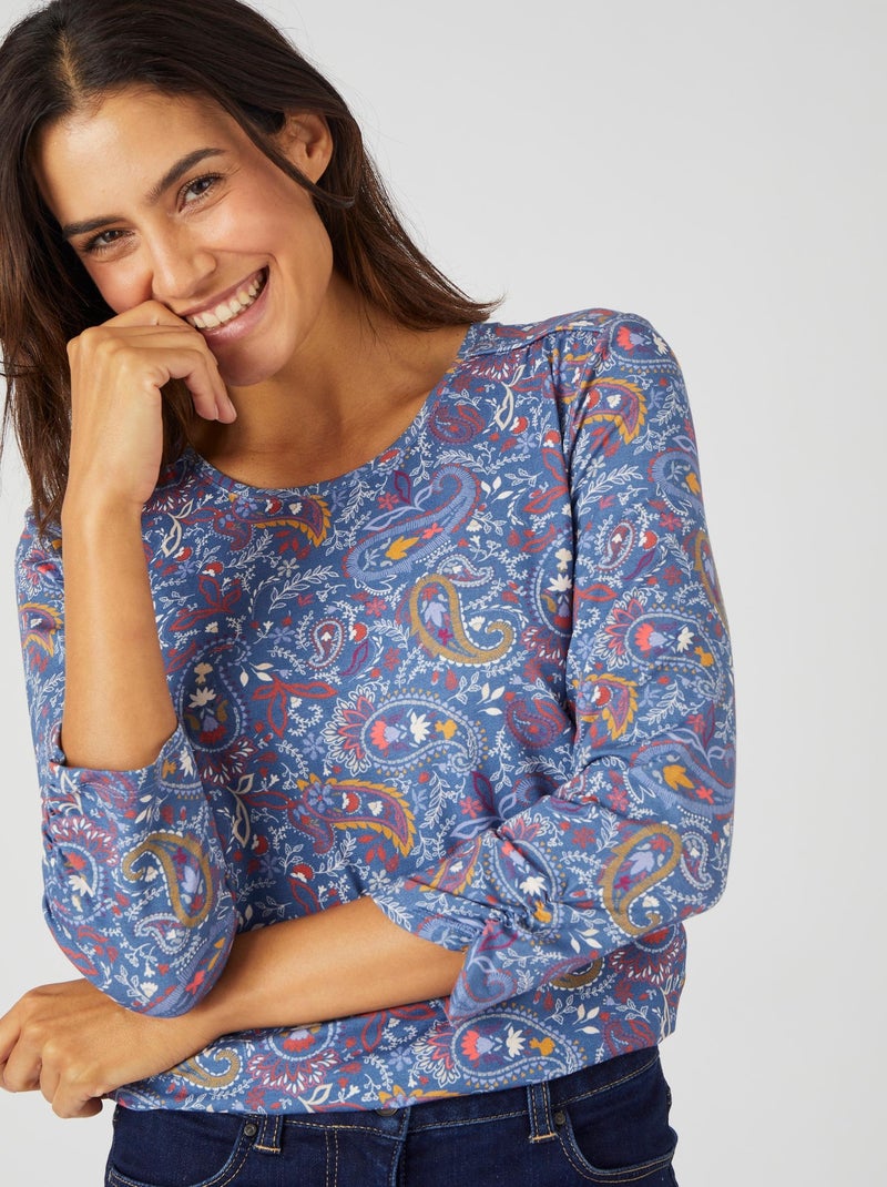 T-shirt Viscose Stretch KANABEACH - Taille 38, Bleu, Neuf Avec étiquettes (vendu 49€)