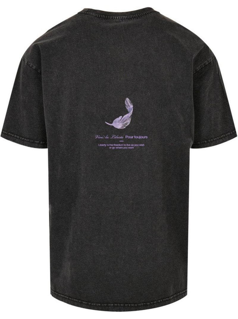 T-shirt vive la liberte - mister tee gris anthracite - Kiabi
