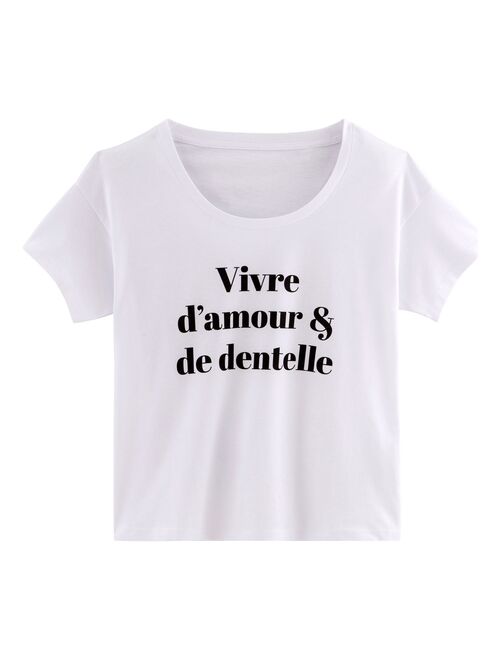 T-shirt VIVRE D'AMOUR - Pomm'Poire - Kiabi