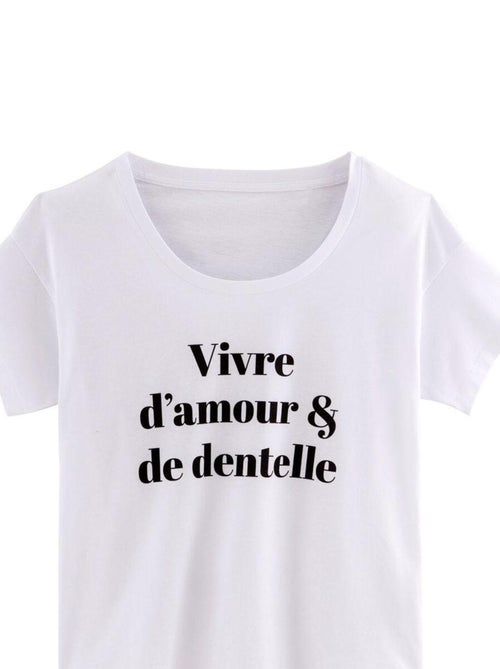 T-shirt VIVRE D'AMOUR - Pomm'Poire - Kiabi
