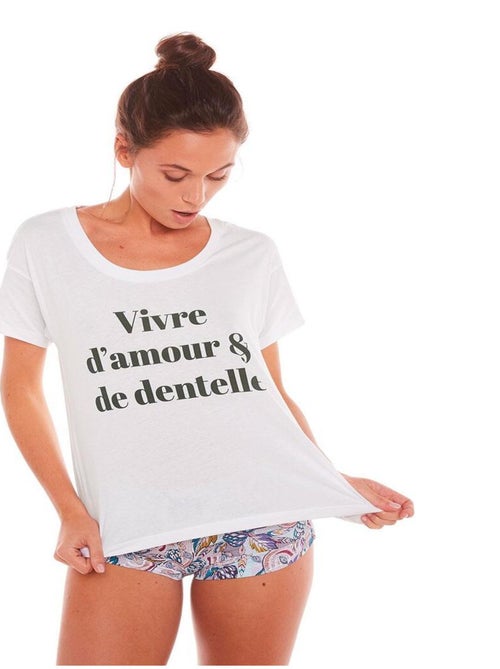 T-shirt VIVRE D'AMOUR - Pomm'Poire - Kiabi