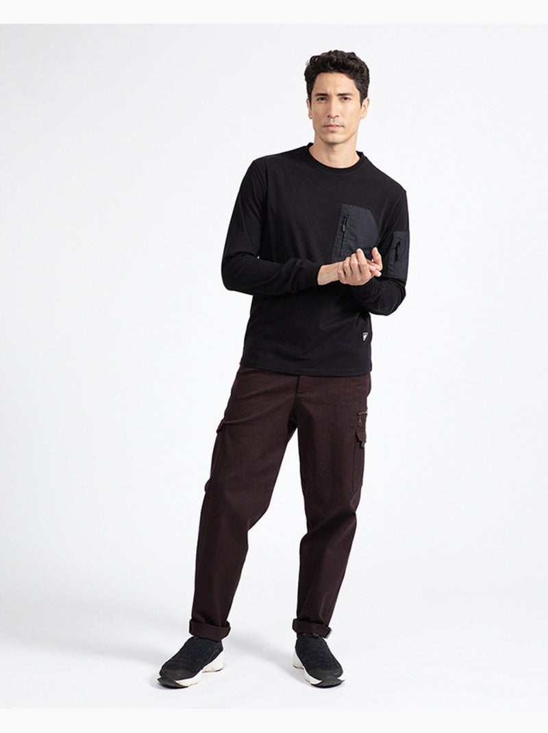 T-shirt walking   regular manches longues - new man Noir - Kiabi