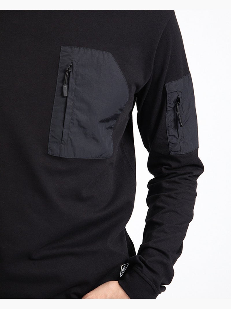 T-shirt walking   regular manches longues - new man Noir - Kiabi