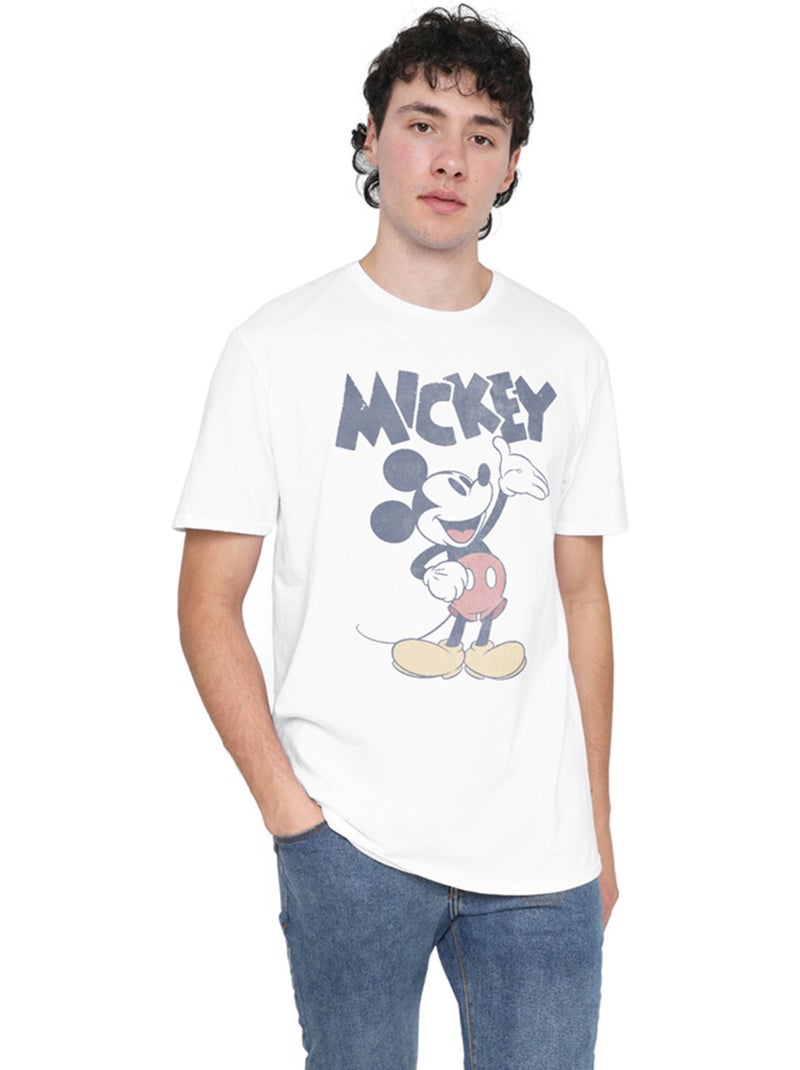 T-shirt washout - mickey mouse et ses amis (mickey mouse) Blanc - Kiabi