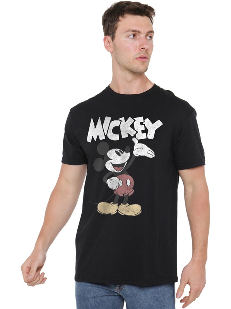T-shirt washout - mickey mouse et ses amis (mickey mouse) Noir - Kiabi