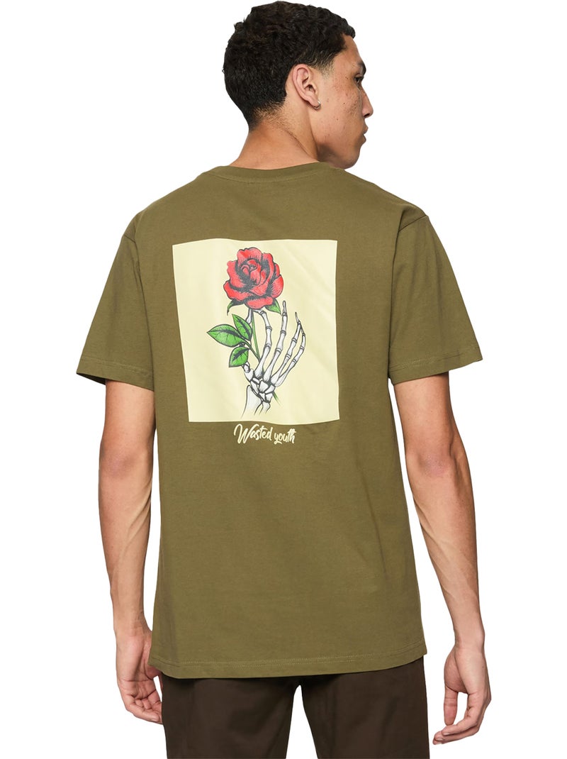 T-shirt wasted youth - mister tee Kaki - Kiabi
