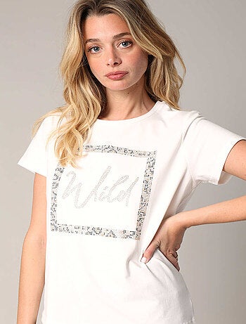T-shirt WILD décoré de strass 'Deeluxe'