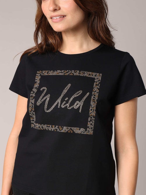 T-shirt WILD décoré de strass 'Deeluxe' - Kiabi