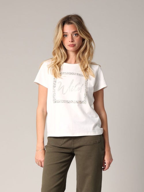 T-shirt WILD orné de strass  'Deeluxe' - Kiabi