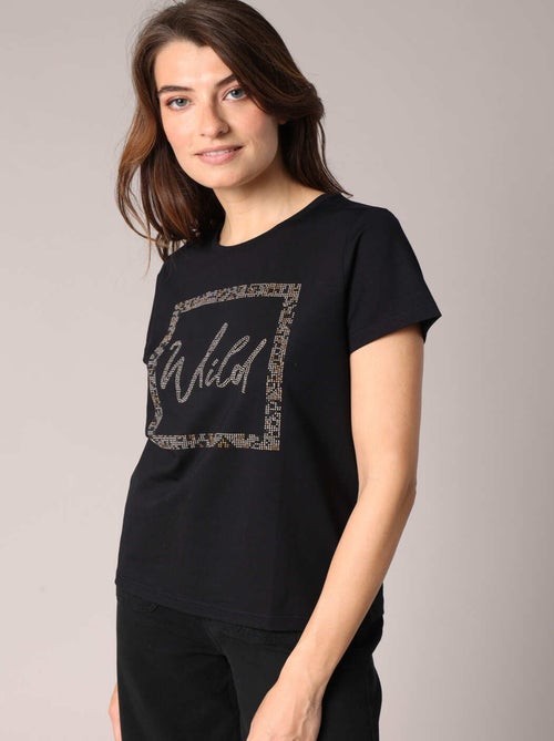 T-shirt WILD orné de strass  'Deeluxe' - Kiabi