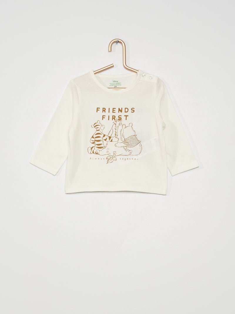 T-shirt 'Winnie' blanc/marron - Kiabi