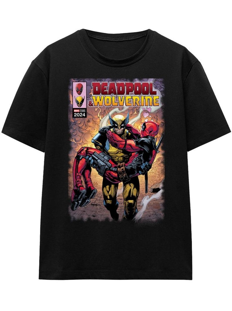 T-shirt wolverine saves deadpool - deadpool et wolverine Noir - Kiabi