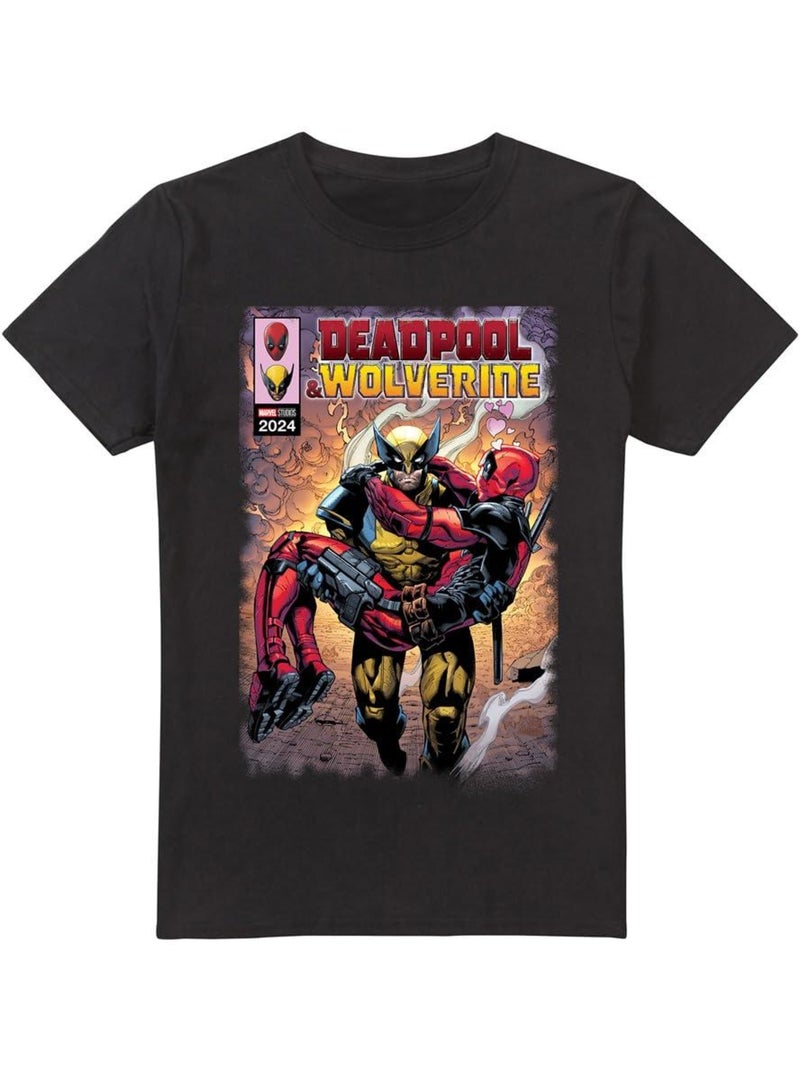 T-shirt wolverine saves deadpool - deadpool et wolverine Noir - Kiabi